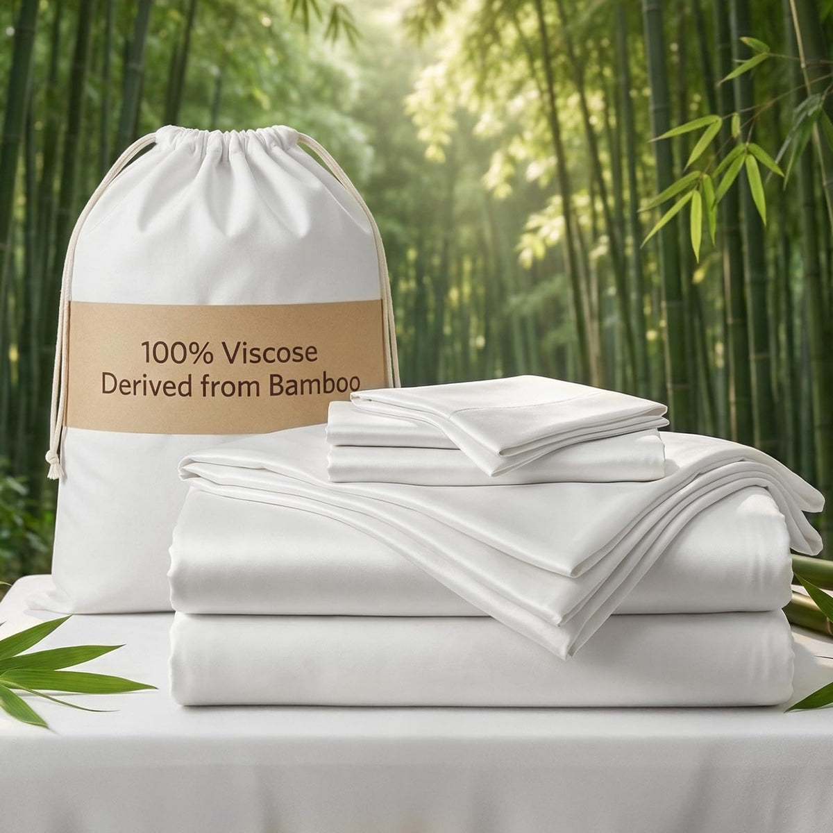 TWK Luxury Sheet Set on a white bed showing cooling, breathable comfort for warm nights.