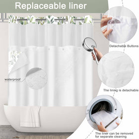 TWLSNCD eucalyptus floral print brings spa-like elegance to the bathroom.