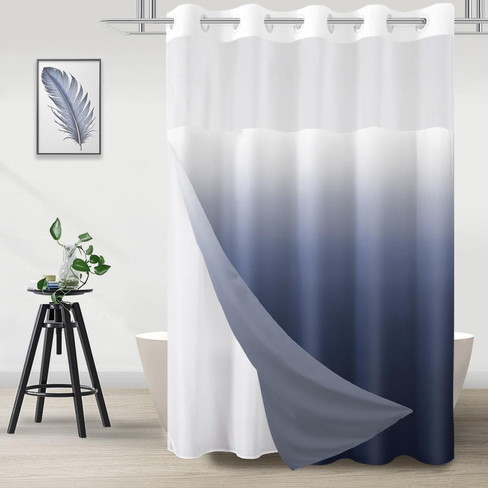 TWLSNCD no-hook installation demonstrates effortless setup with built-in flex rings for quiet openings.