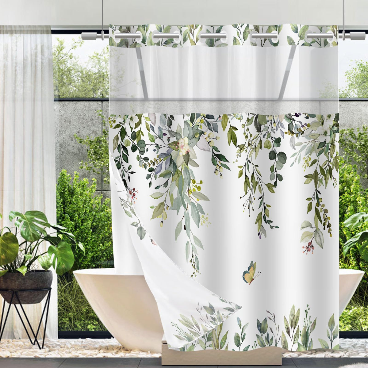 TWLSNCD no-hook design for fast, tool-free curtain setup and cleaning.