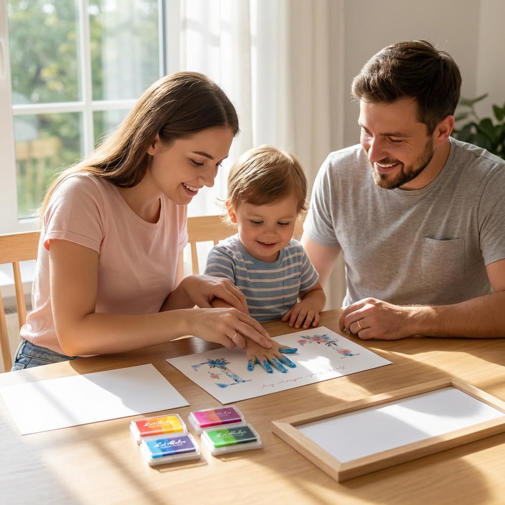 TwoDays handprint ink pads kit enables mess-free family crafting.