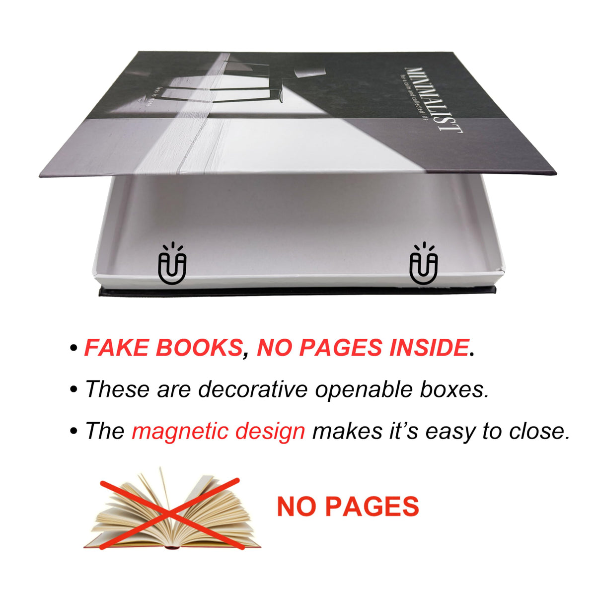 TwoDays magnetic lids keep the display tidy on shelves.