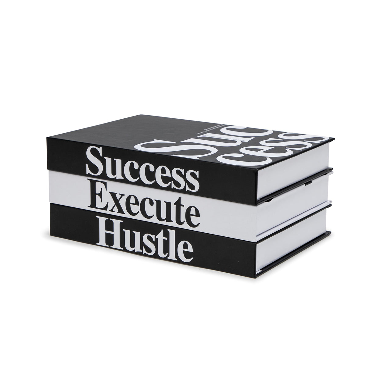 TwoDays Hustle decorative book set close-up with magnetic lids, ideal desk accent.