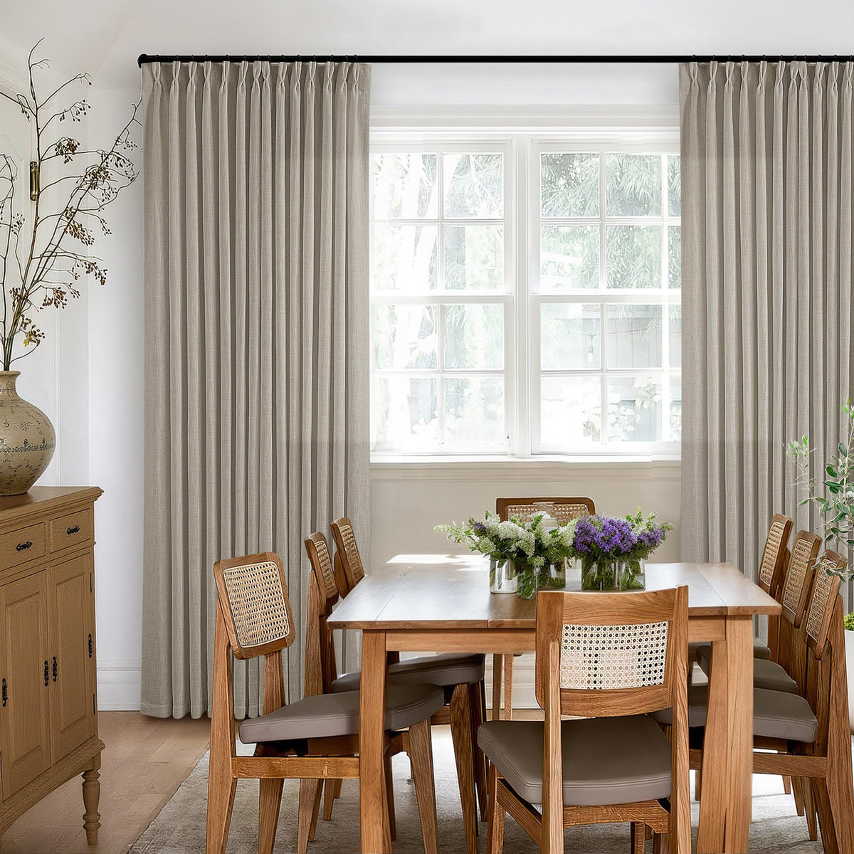 TWODRAPES back-tab option hides the rod for a clean look.