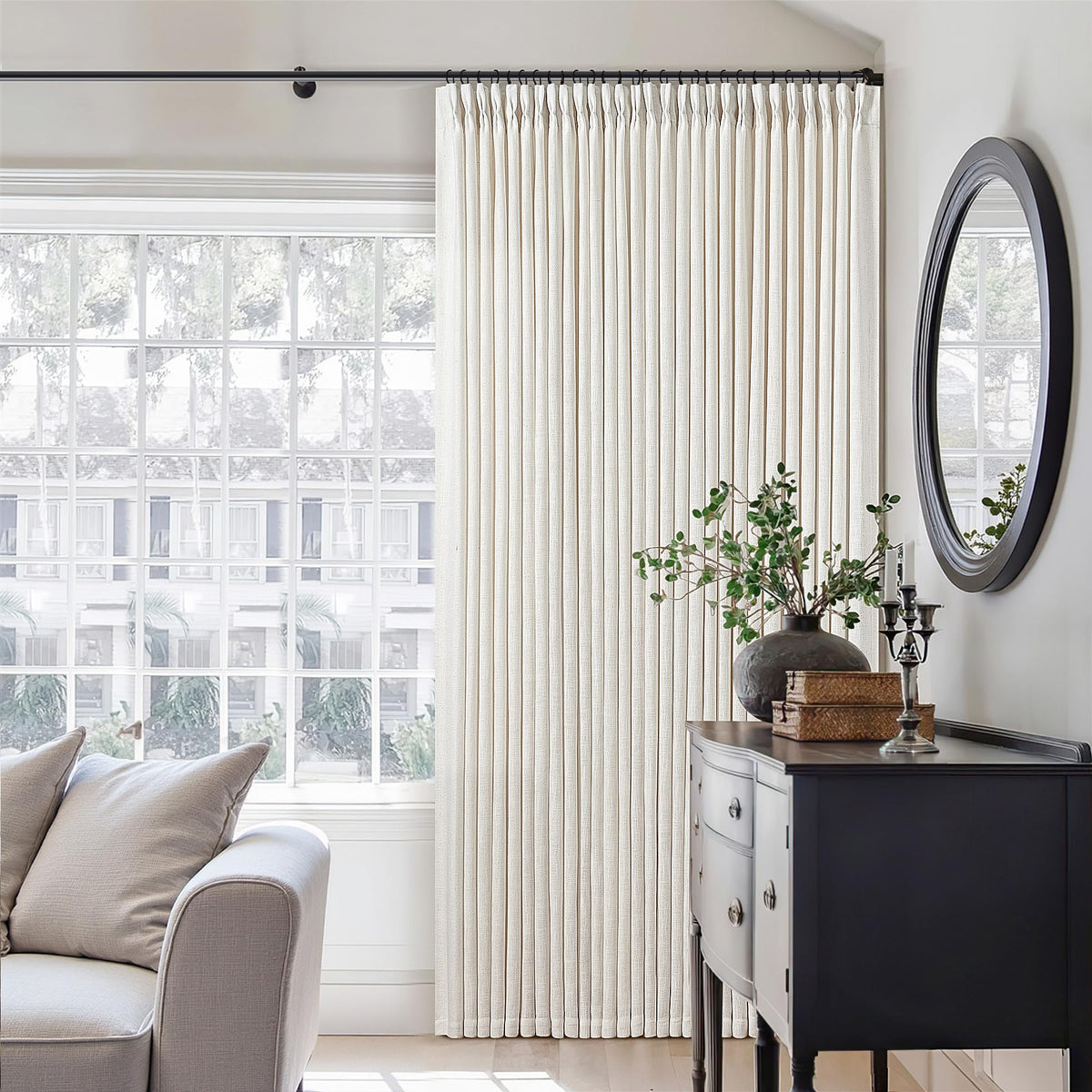 TWODRAPES 380 GSM linen blend balances durability with soft texture