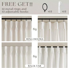 TWODRAPES 60x96 cream curtain on a window showing light diffusion and privacy