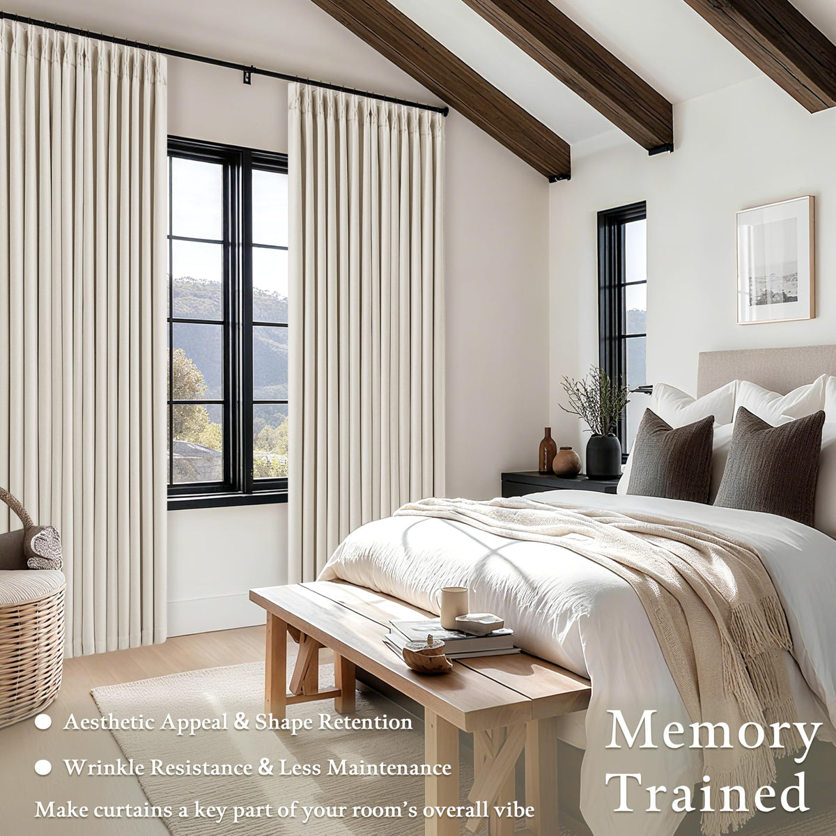 TWODRAPES ivory linen curtains show versatile hanging options for easy installation