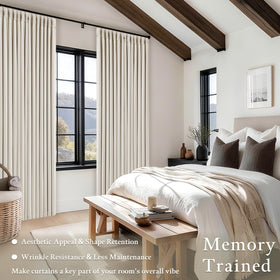 TWODRAPES ivory linen curtains show versatile hanging options for easy installation