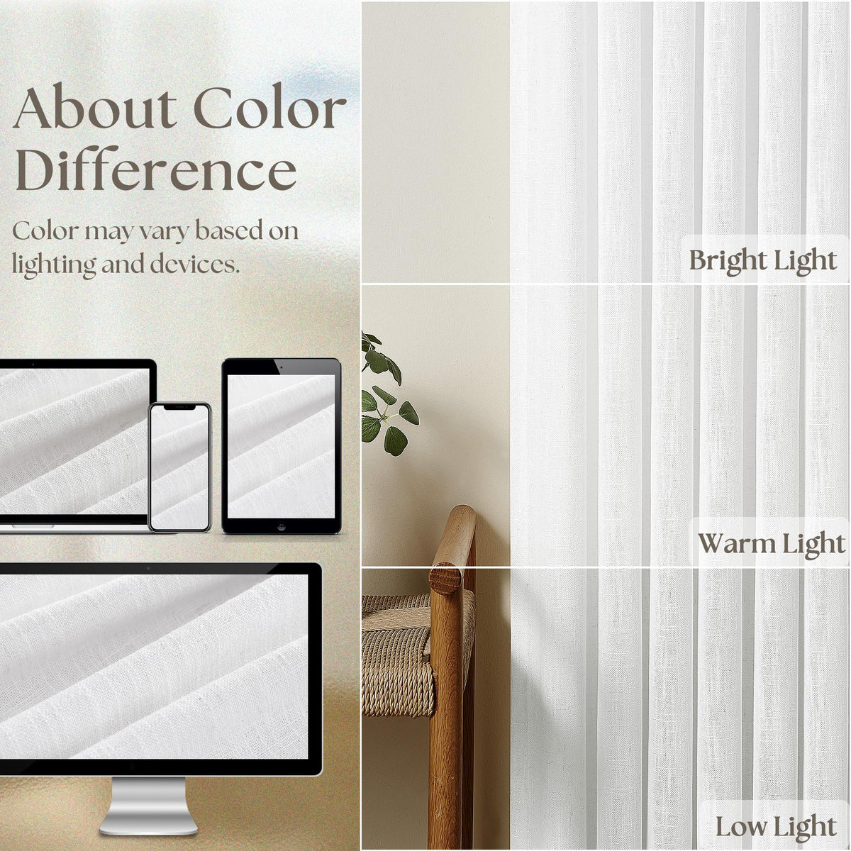 TWODRAPES back-tab hanging provides a clean rod-hidden silhouette.