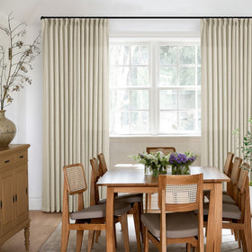 TWODRAPES back-tab hanging option for a clean look
