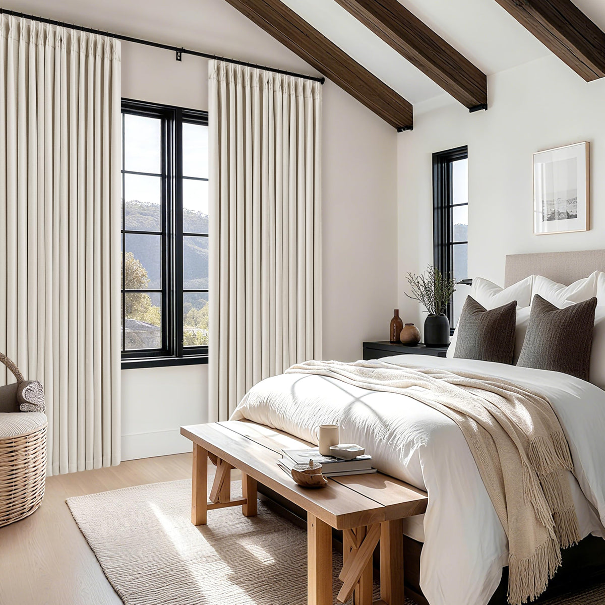 TWODRAPES back-tab hanging option creates hidden rod look and clean aesthetic