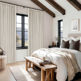 TWODRAPES back-tab hanging option creates hidden rod look and clean aesthetic