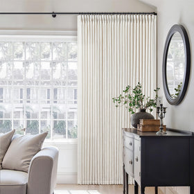 TWODRAPES back-tab option hides the rod for a clean frame.