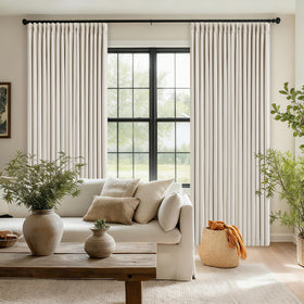 TWODRAPES back tab hides the rod for a clean minimalist look