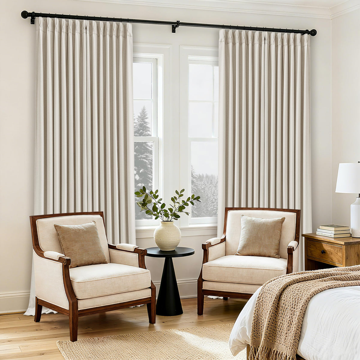 TWODRAPES care label—cold wash and low tumble dry for easy upkeep.