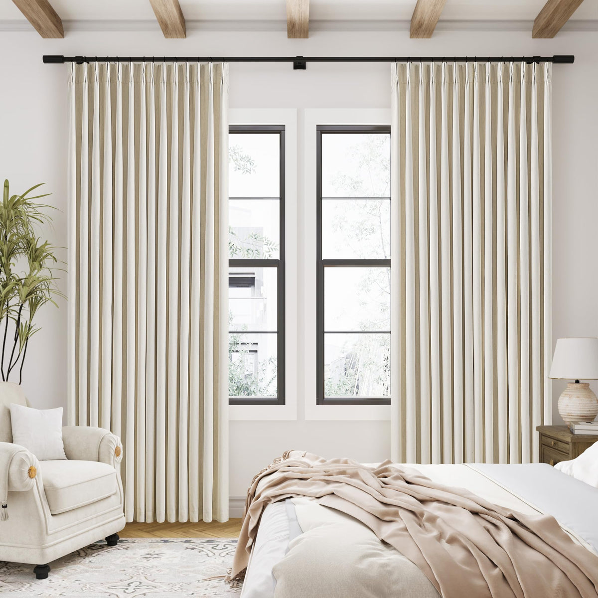 TWODRAPES package contents show hooks and rings for versatile hanging options