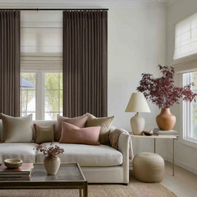 TWODRAPES back-tab hanging option hides the rod for a clean look