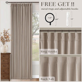 TWODRAPES Dark Flax Linen Curtains bedroom ambience highlights warm, calm mood