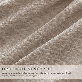 TWODRAPES Dark Flax Linen Curtains full panel view demonstrates full coverage for privacy