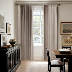 TWODRAPES Dark Flax Linen Curtains hooks rings included for quick setup