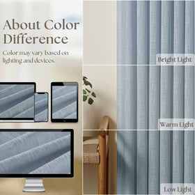 TWODRAPES dusty blue privacy curtains diffuse sun while preserving ambient daylight.