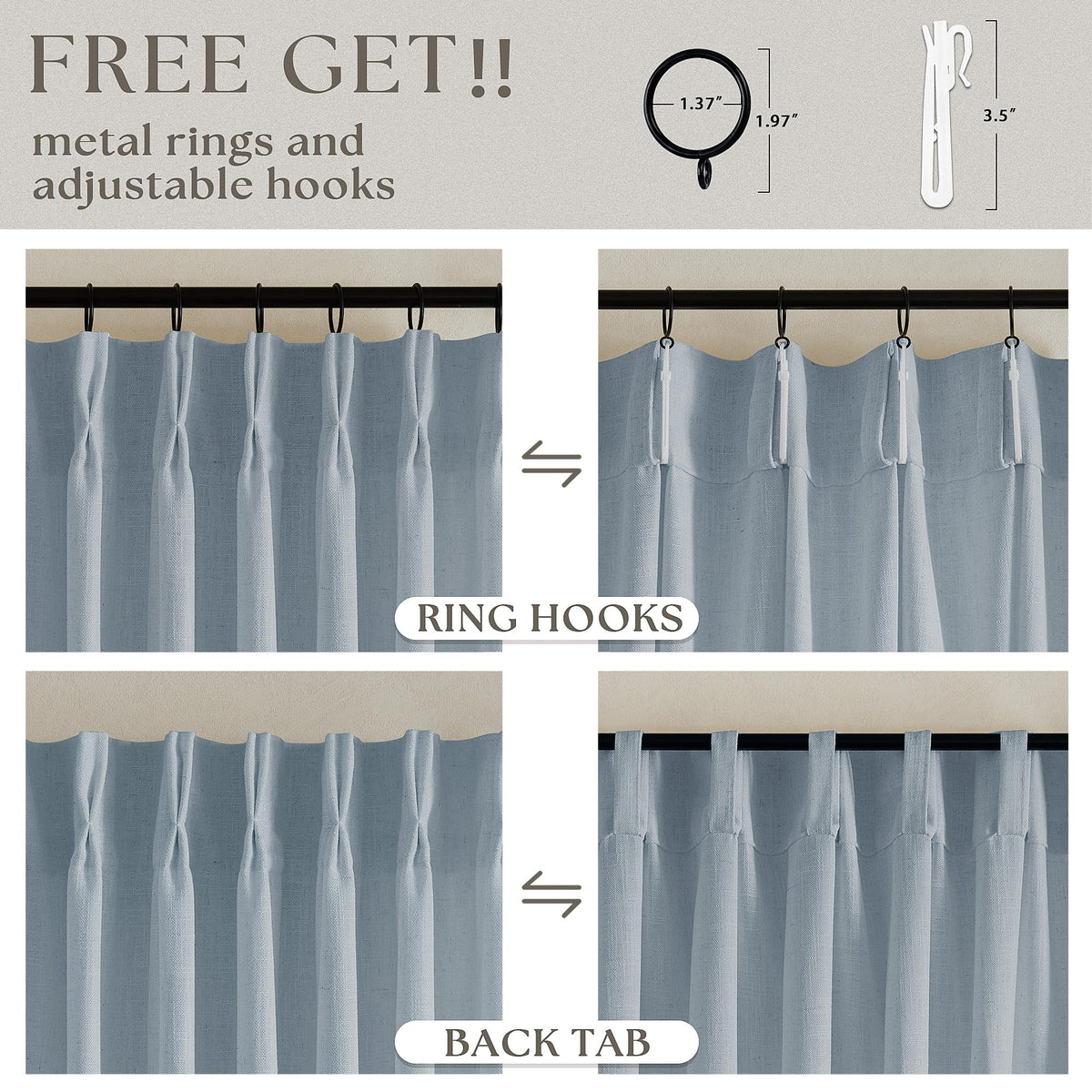 TWODRAPES two-panel set adds soft drape to living or dining rooms.
