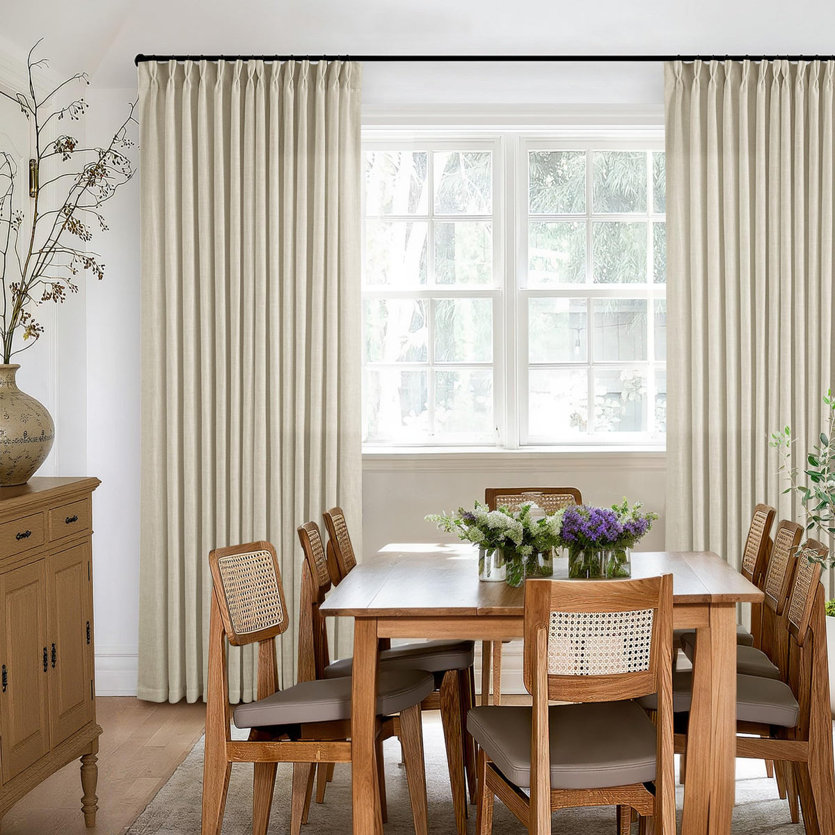TWODRAPES hanging options with hooks and rings for pleated look