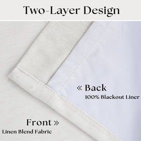 TWODRAPES inner blackout liner detail demonstrating light control