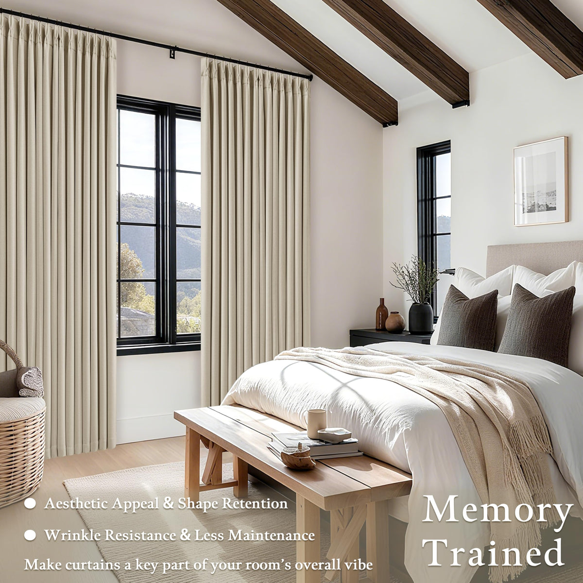 TWODRAPES curtains have weighted bottom corners for straight, elegant hang.