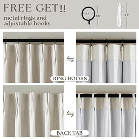 TWODRAPES easy-hang options enable quick setups for bedrooms and doors.