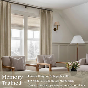TWODRAPES neutral greige curtains add warmth to living spaces