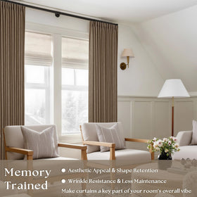TWODRAPES pinch-pleat design creates elegant folds for a tailored window look