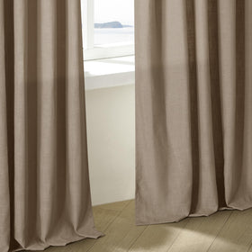 TWODRAPES 96-inch-length linen curtains extend elegantly on tall windows