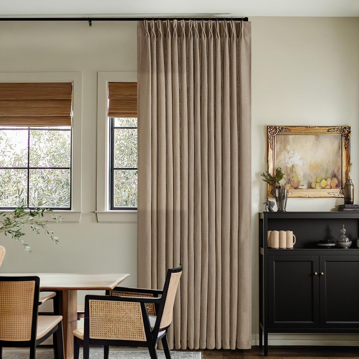 TWODRAPES track-system with adjustable hooks for flexible installation
