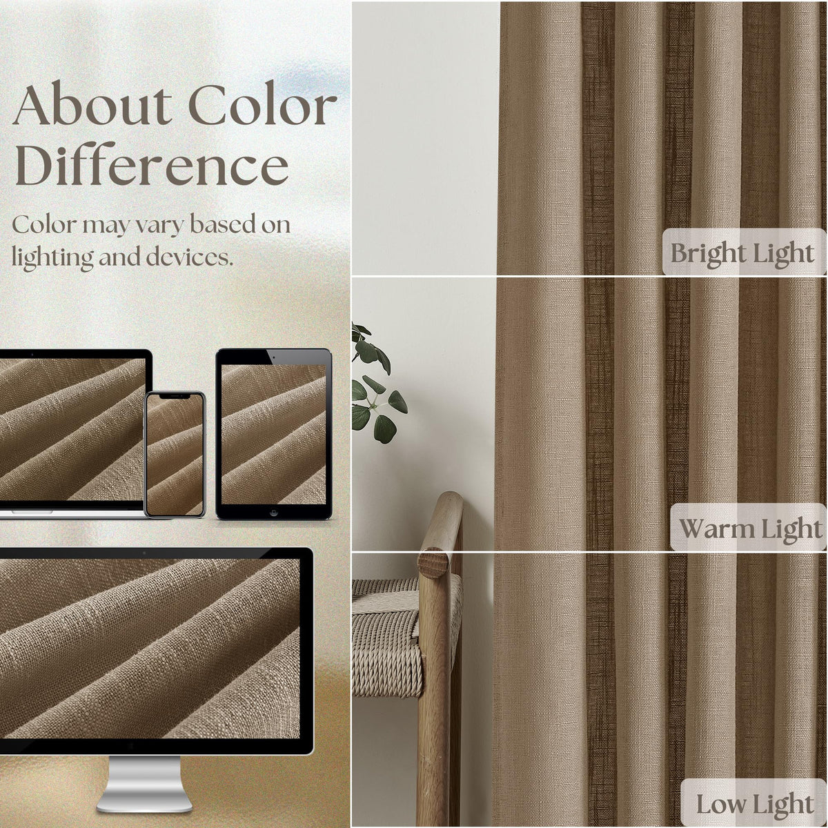 TWODRAPES privacy-enhancing linen curtains diffuse glare for a calmer space.