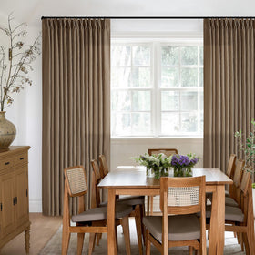 TWODRAPES ready-made two-panel set includes hooks and rings for quick install