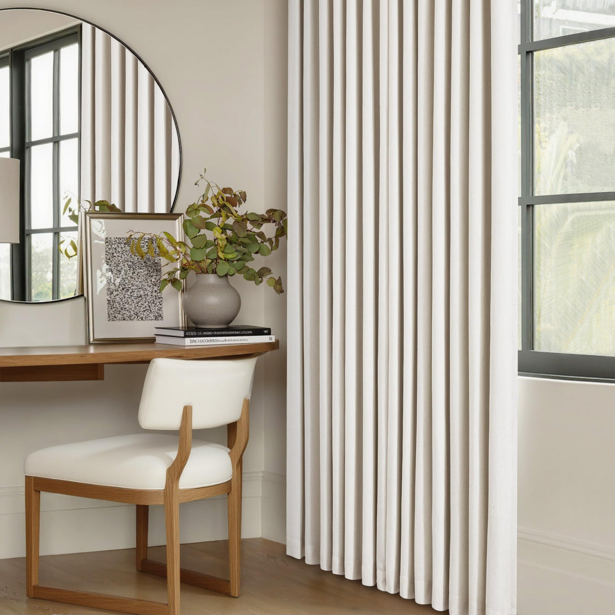 TWODRAPES cream-color curtains 60x102 brighten rooms with natural linen feel