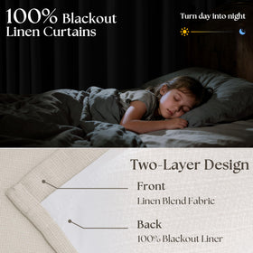 TWODRAPES textured linen blackout drapes provide premium texture and room-darkening benefits.