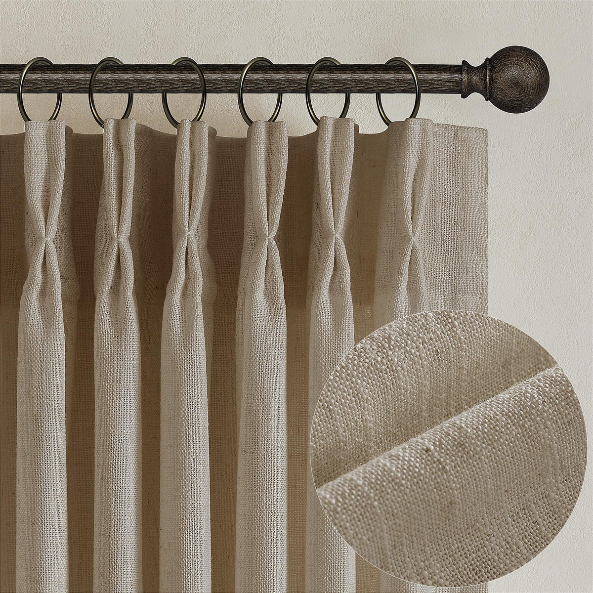 TWODRAPES textured linen burlap curtains long panels diffuse light while preserving privacy