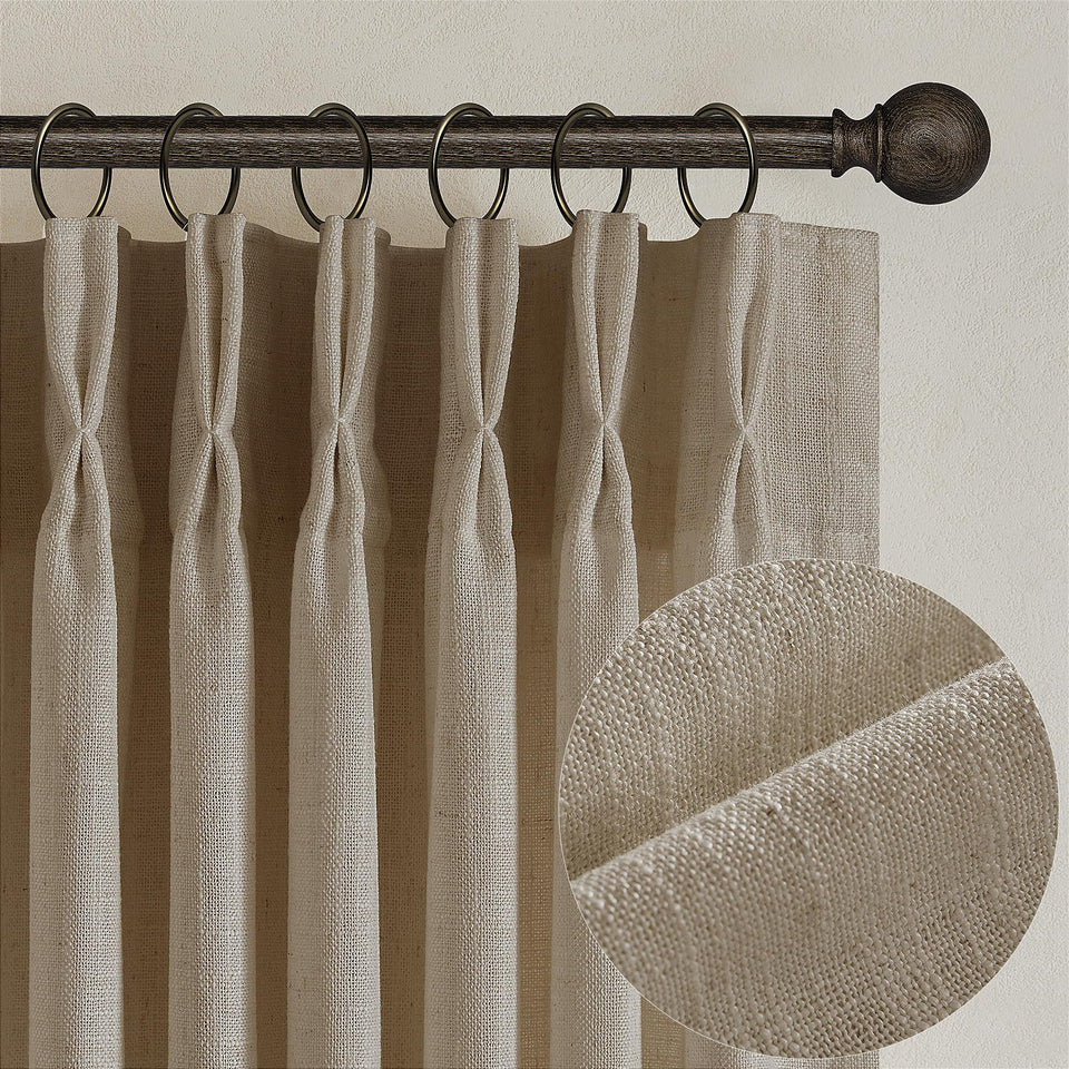 TWODRAPES textured linen burlap curtains long panels diffuse light while preserving privacy