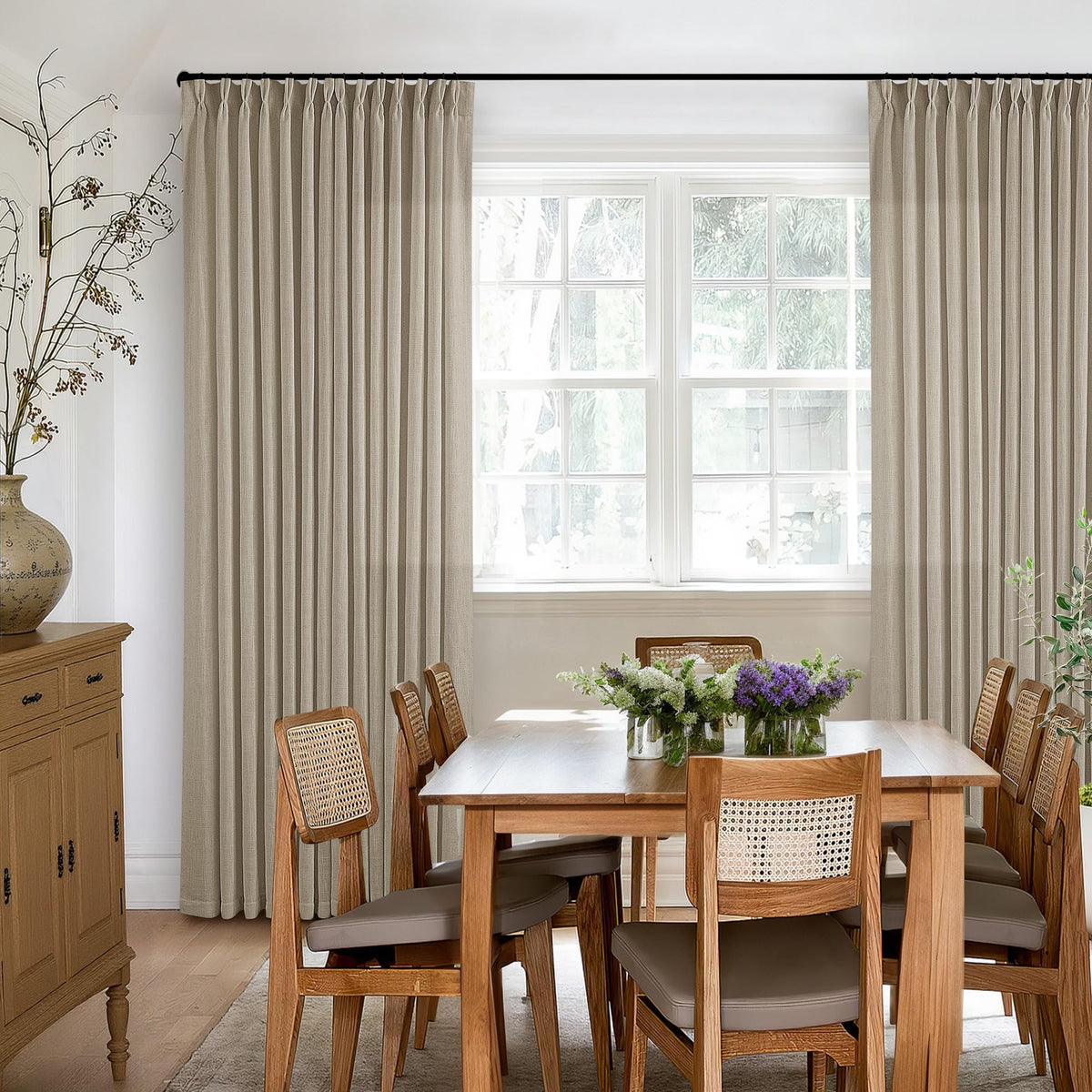 TWODRAPES track-system adjustable hooks enable versatile hanging