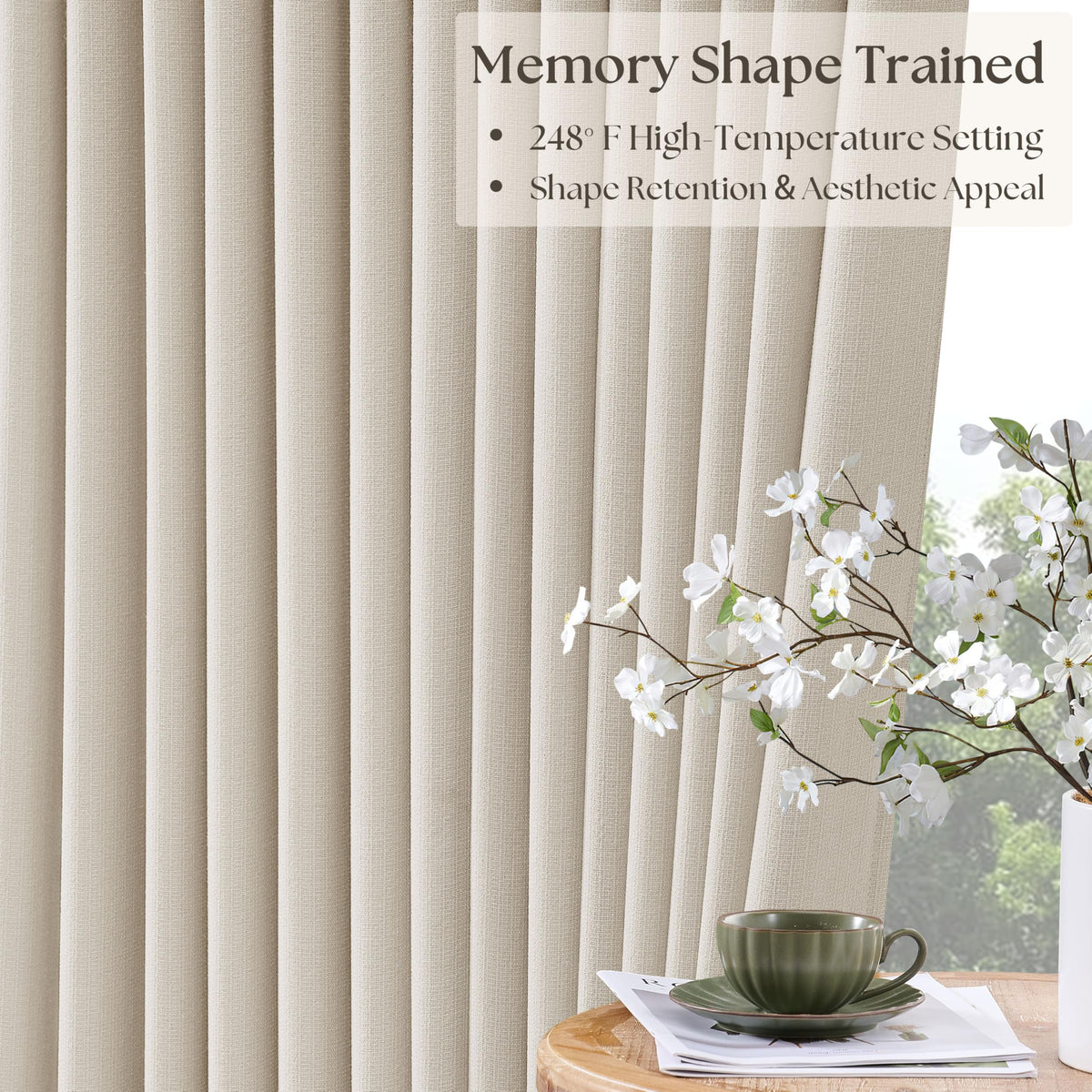TWODRAPES two-panel set on window demonstrating full blackout coverage