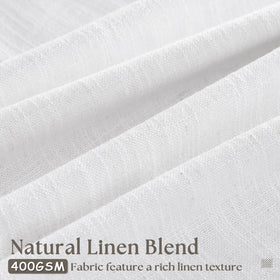 TWODRAPES White Linen Pinch Pleat headers with hooks and rings ready to install.