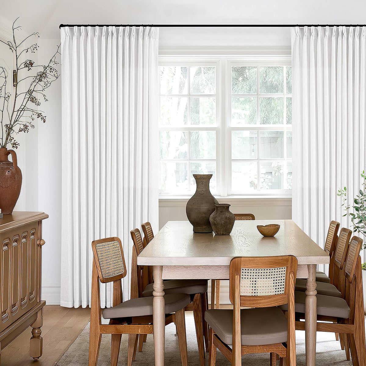 TWODRAPES Privacy and light filtering ideal for daytime privacy without blocking daylight.