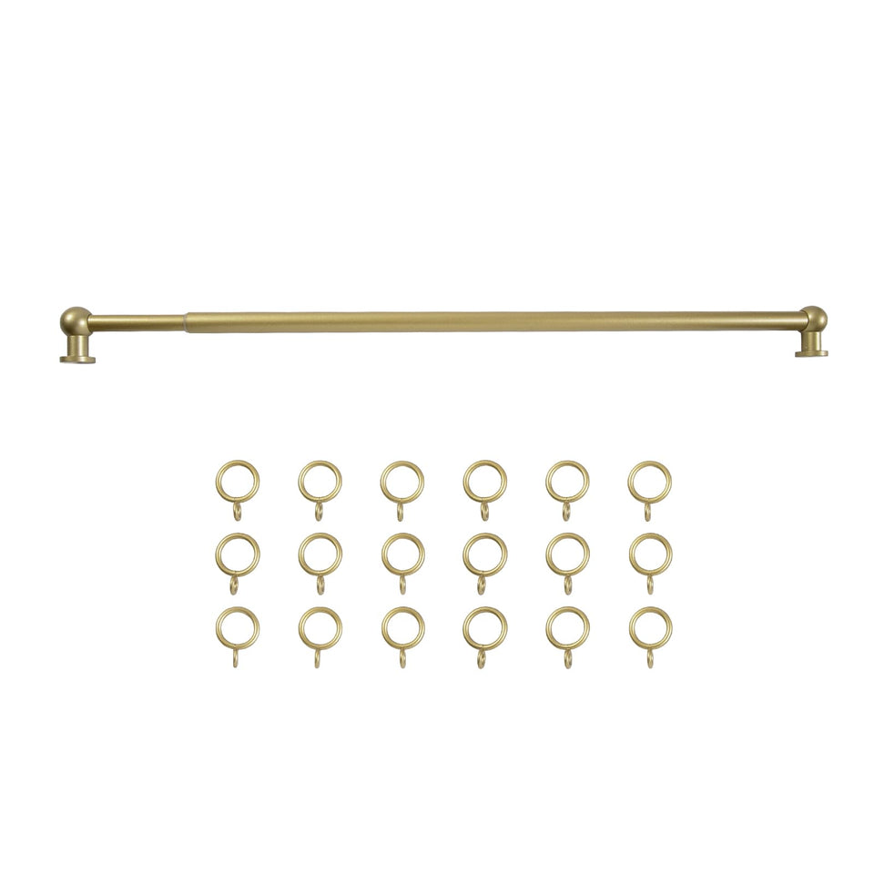 TWOPAGES Gold adjustable cafe curtain rod for versatile 28–48 inch windows.