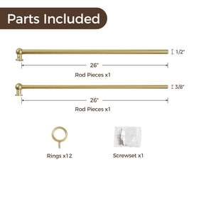 TWOPAGES Gold curved end caps offer decorative versatility for any room.