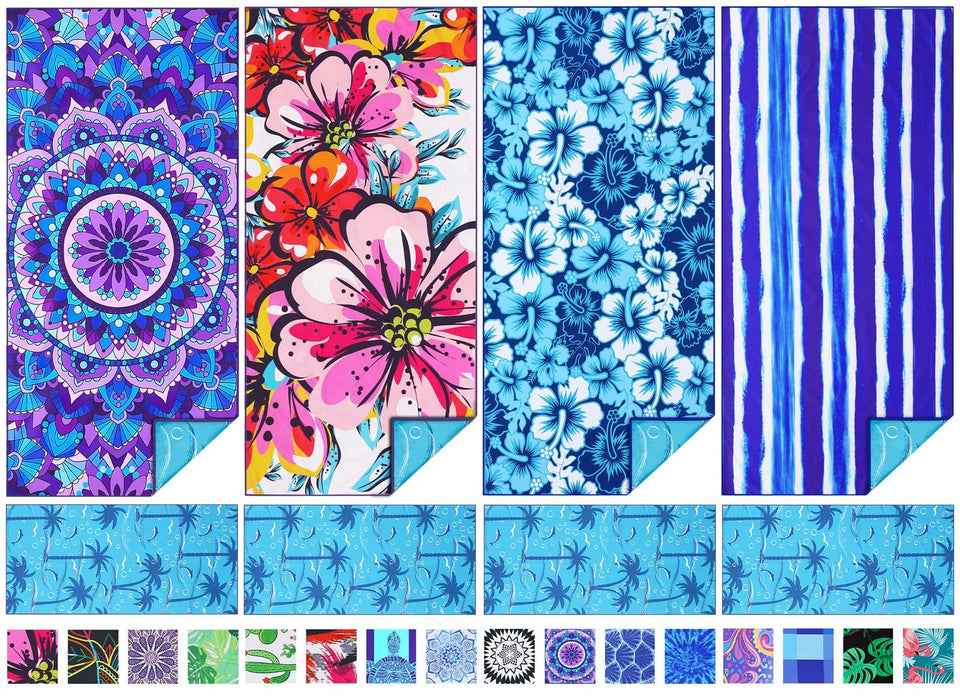 TwoYek microfiber thin beach towel unfolded at 71x32 inches for quick-dry beach days