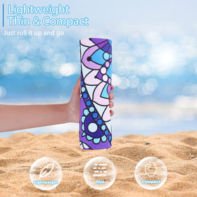 TwoYek travel size microfiber towel folds compactly for easy packing.
