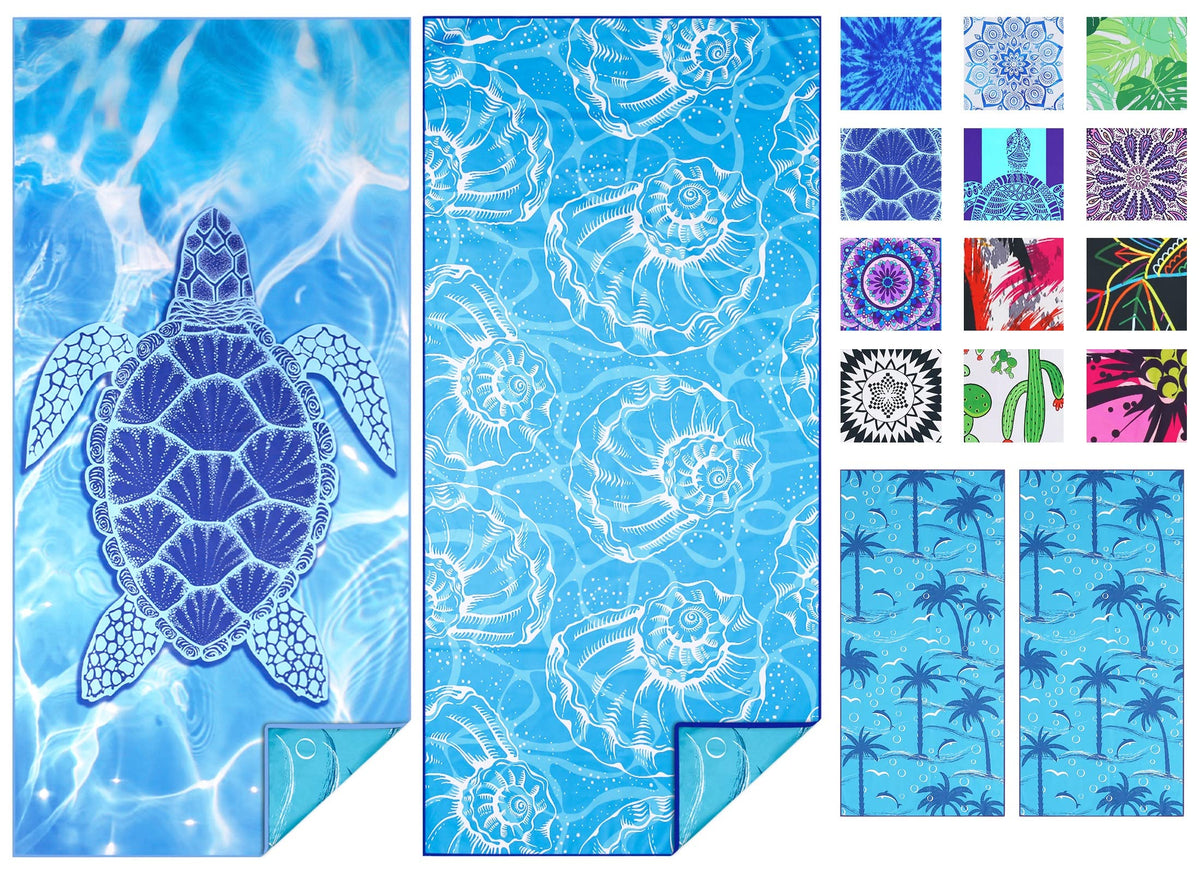 TwoYek microfiber beach towel ultra-lightweight and quick-dry for travel and beach use