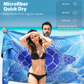 TwoYek absorbent microfiber towel, fast-drying after swimming or workouts